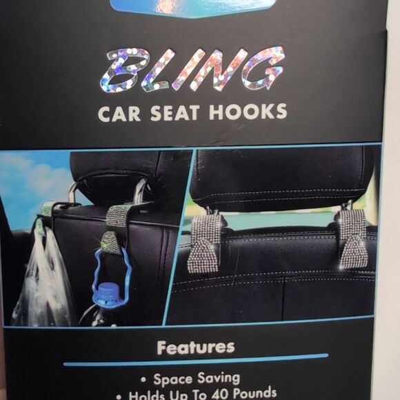 Hype Bling Car Seat Hooks 2 Pack, NEW - Picture 3 of 4